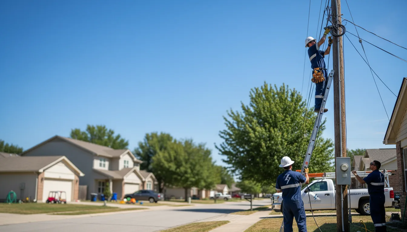 Residential electrician providing installation services in Martha, OK